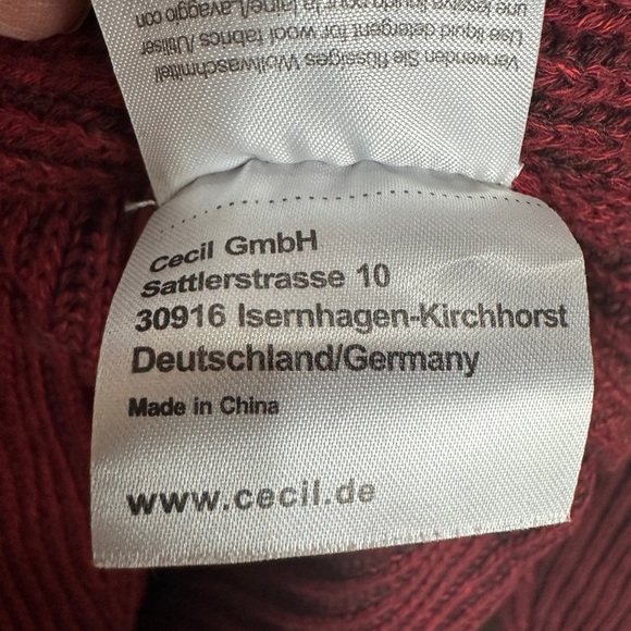 Cecil red viscose cotton blend long sleeve tunic sweater sz S GUC - Picture 4 of 5